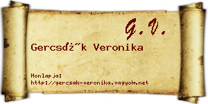 Gercsák Veronika névjegykártya