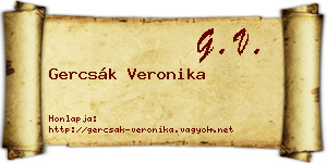 Gercsák Veronika névjegykártya